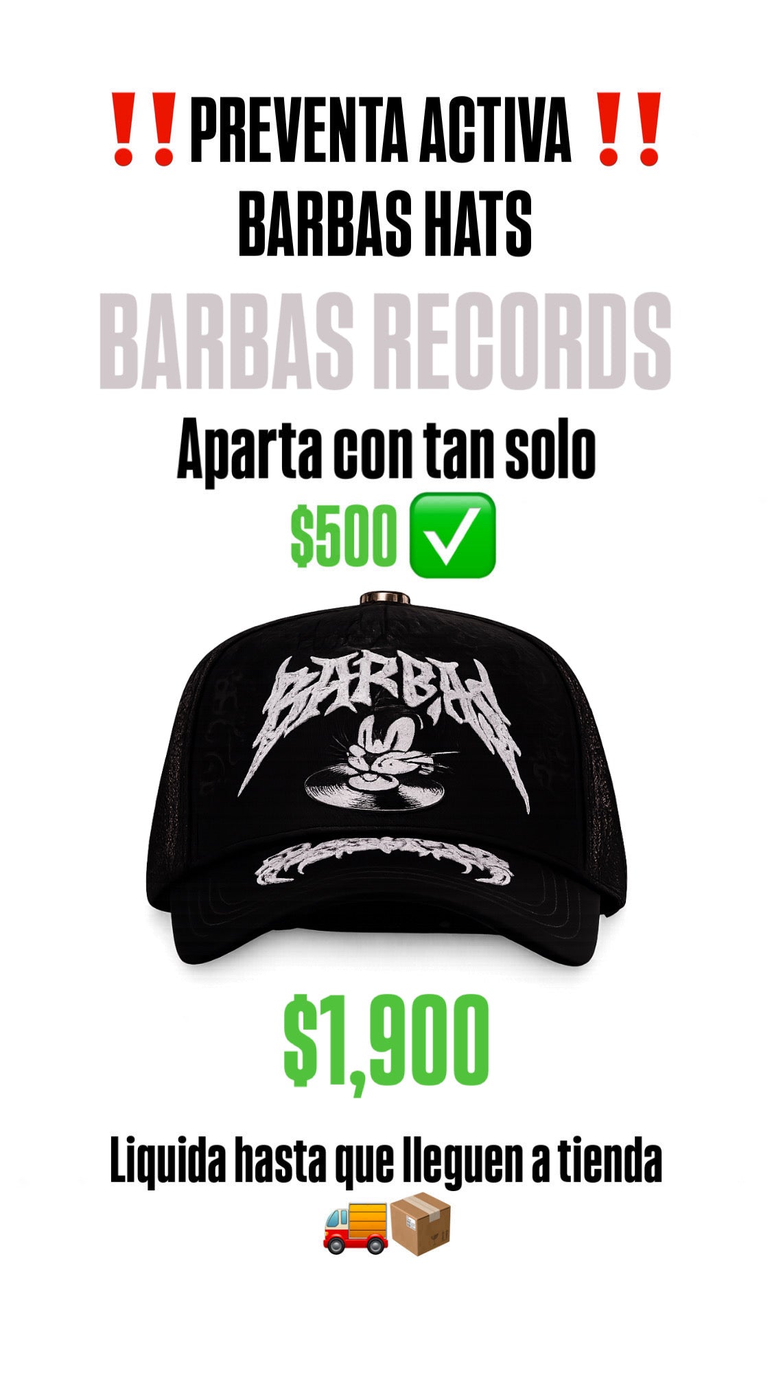 BARBAS HATS "BARBAS RECORDS" (PREVENTA)