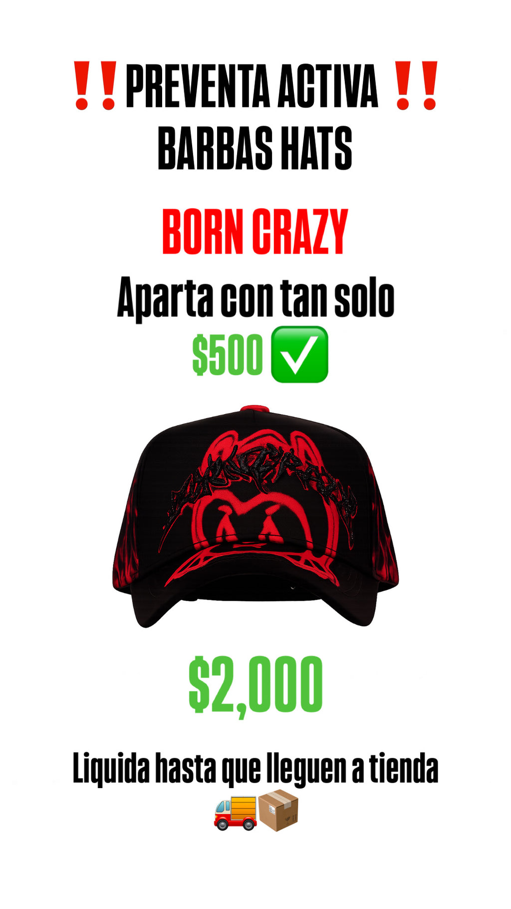 BARBAS HATS "BORN CRAZY" (PREVENTA)