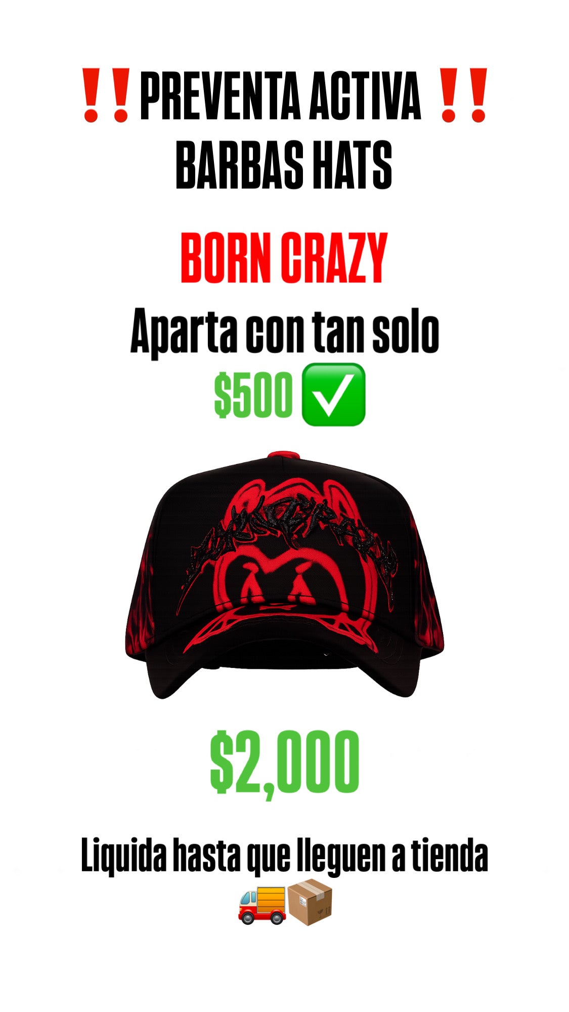 BARBAS HATS "BORN CRAZY" (PREVENTA)