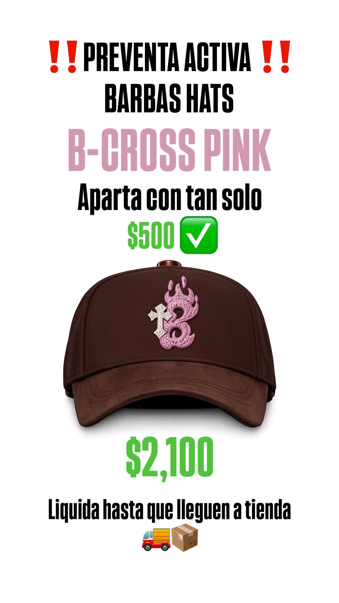BARBAS HATS "B-CROSS PINK" (PREVENTA)