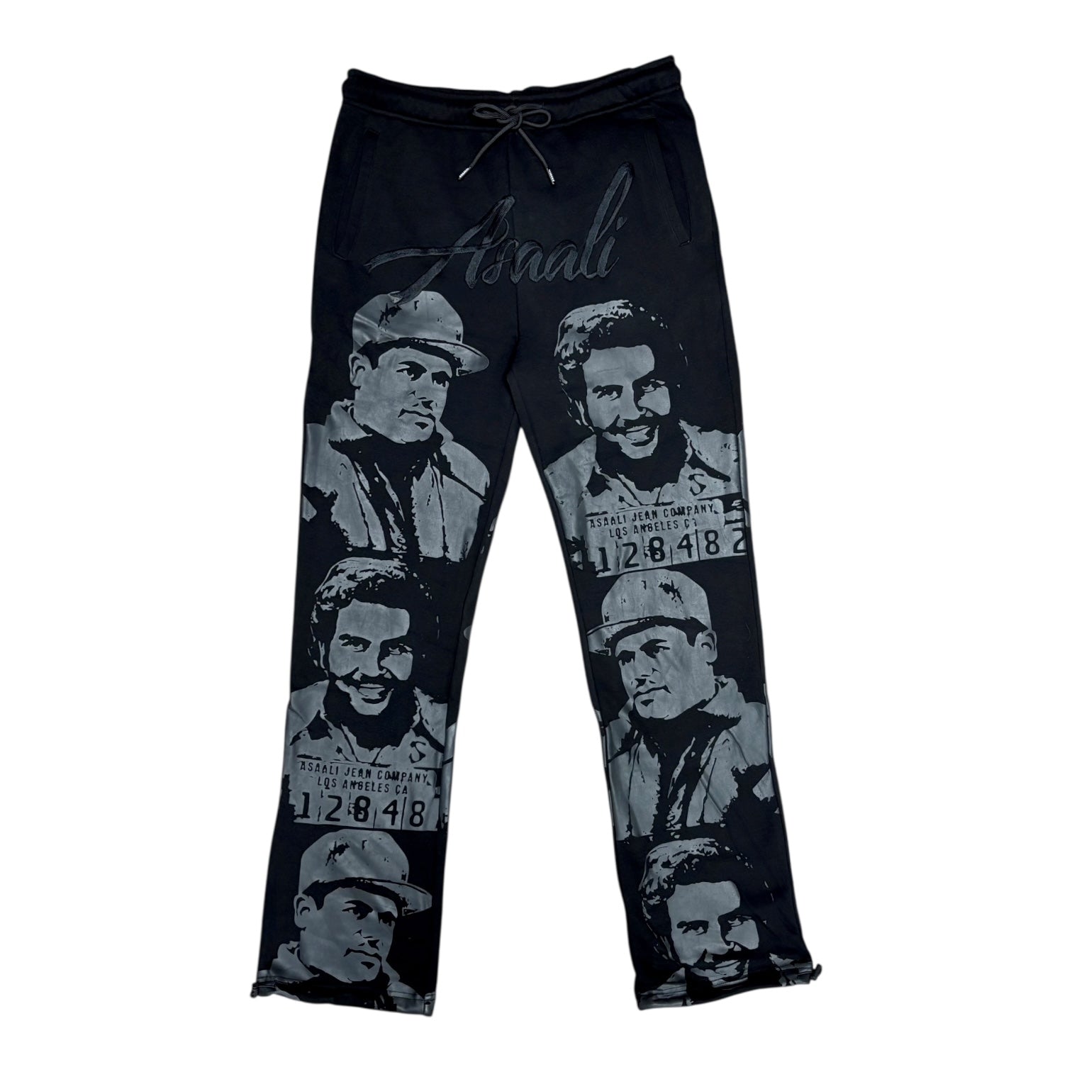 ASAALI BLACK MONOCHROME CARTEL SWEATPANTS