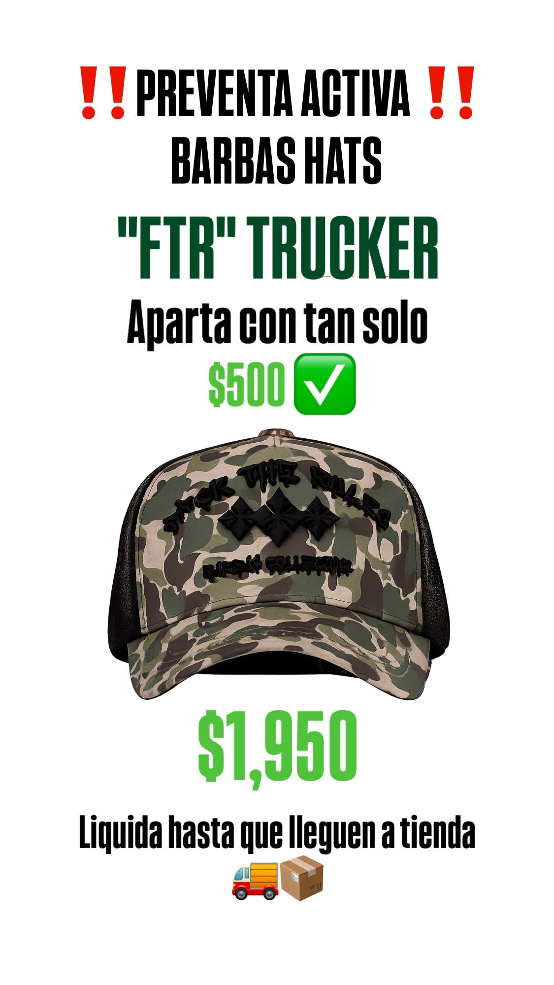 BARBAS HATS "FTR TRUCKER" (PREVENTA)