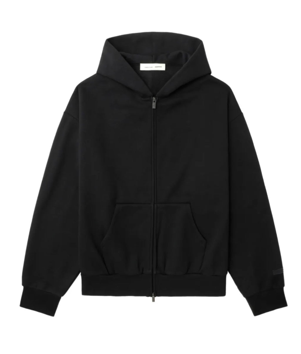 ESSENTIALS ZIP HOODIE "S2024 BLACK"