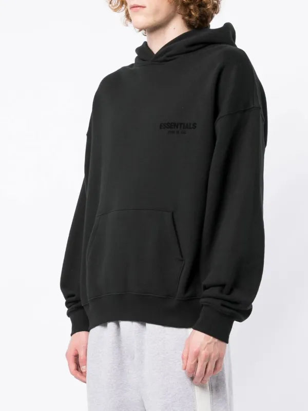 BLACK ESSENTIALS HOODIE