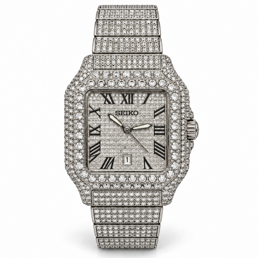 SEIKO mod Full Moissanite white