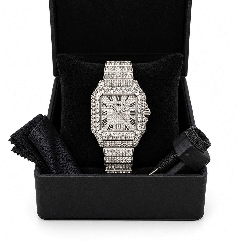 SEIKO mod Full Moissanite white